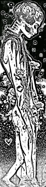 Free colorable bookmarks of a stylish zombie